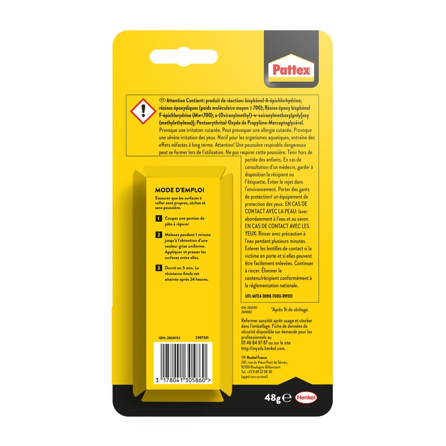Pattex | Pâte à réparer Métal (tube de 48 g) – Pâte epoxy bi-composante avec particules de métal – Colle à base de résine époxy pour coller et réparer les métaux
