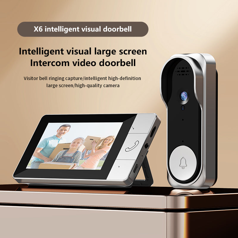 Verbex NT601A Sonnette vidéo, Sonnette connectée, Caméra de surveillance domestique, Ne nécessite pas le Wi-Fi pour la réception, Utilisable avec enregistrement vidéo et longue autonomie