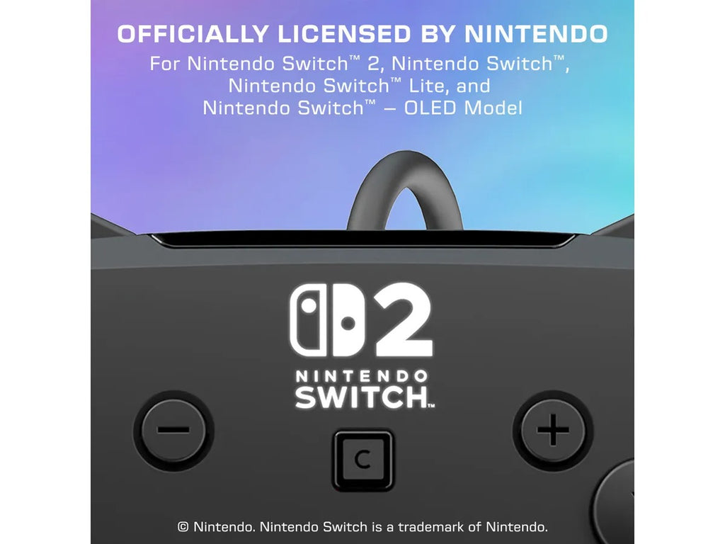 TURTLE BEACH Afterglow Wave Manette Filaire (USB) RGB - Joysticks à Effet Hall, Bouton C pour GameChat, 2 Boutons Arrière Programmables - Nintendo Switch 2 & Switch - Noir