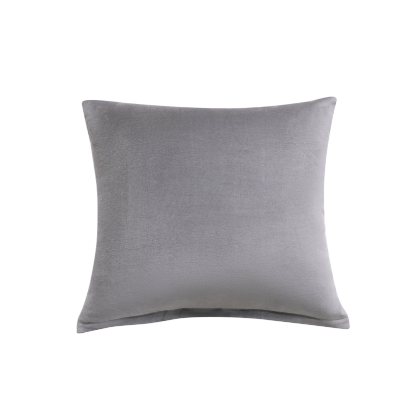 MEROPE, Housse de coussin en velours coton, 50x50 cm, gris, 1 pack