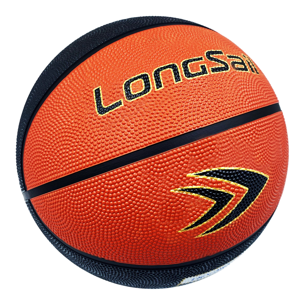 LONGSAIL Ballon de basket en caoutchouc de haute qualité 29,5 po Taille 7 Noir/Marron