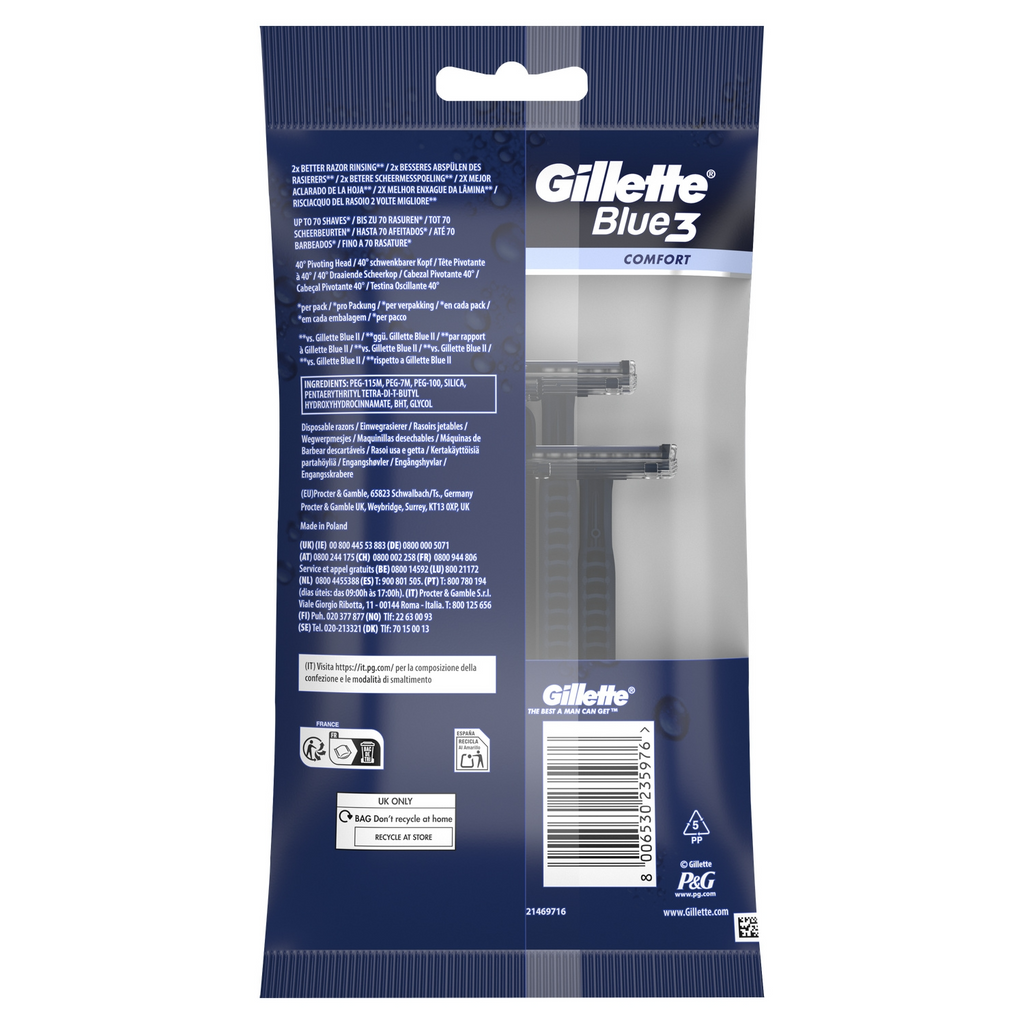 Rasoirs jetables Gillette Blue3 Comfort x7