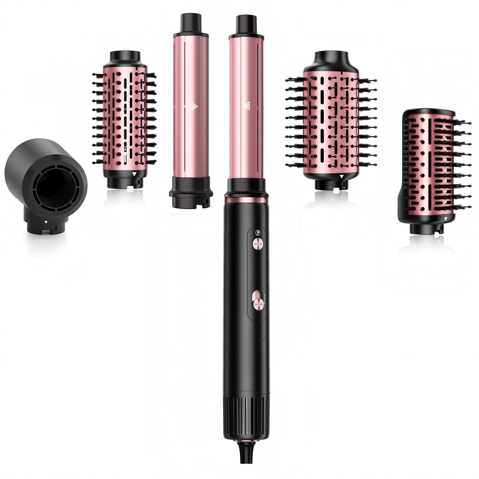 Nicebay Sèche-cheveux à brosse sans balais 110 000 tr/min, 5 fonctions multi-styler pour séchage rapide, bouclage, volume et lissage, brosse soufflante à haute vitesse pour tous les types de cheveux