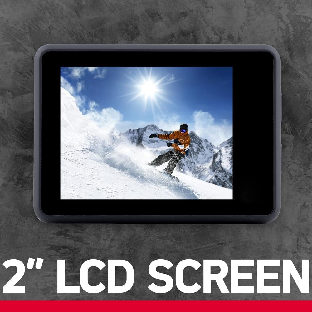 AGFAPHOTO Caméra d'action 4K grand-angle 170 ° avec caisson étanche et accessoires