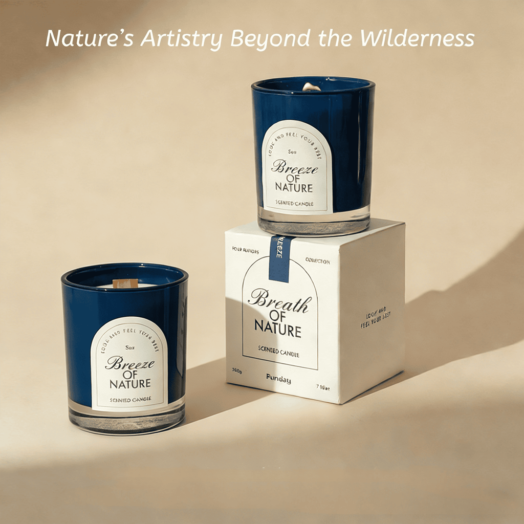 Zooly Bougie parfumée en pot à fond épais - Souffle de nature, Brise marine (Bleu), 200 g, 1 pièce