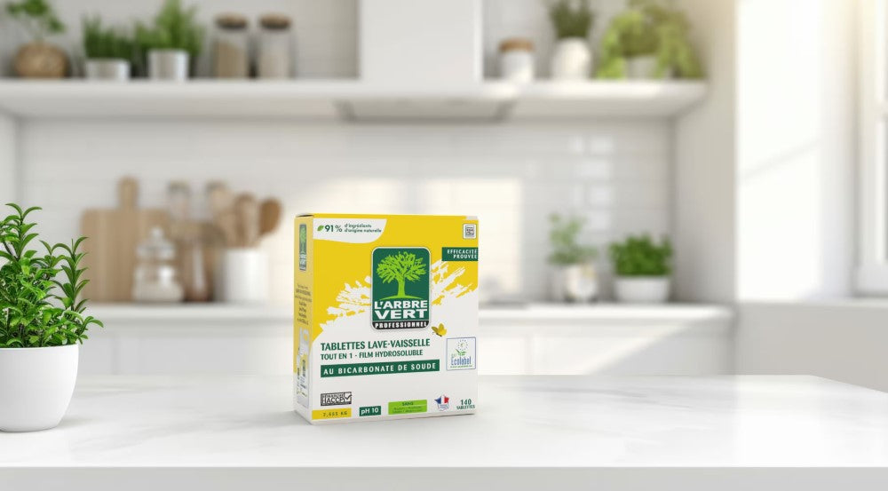 L'ARBRE VERT Tablettes lave-vaisselle Tout en 1 Ecolabel sans phosphate Citron 140 tablettes