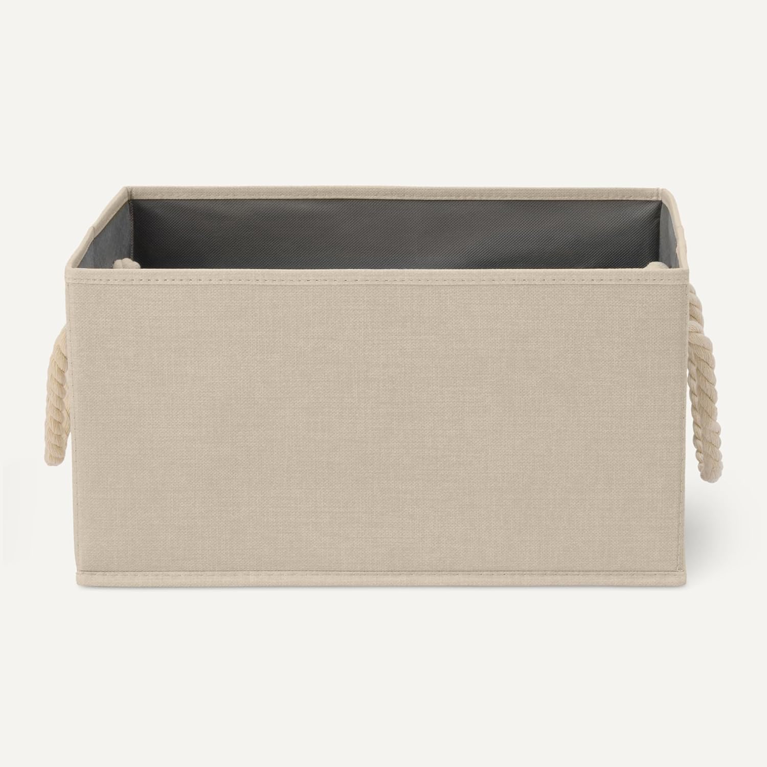 ANQI Lot de 3 boîtes de rangement pliables en lin avec poignées en corde