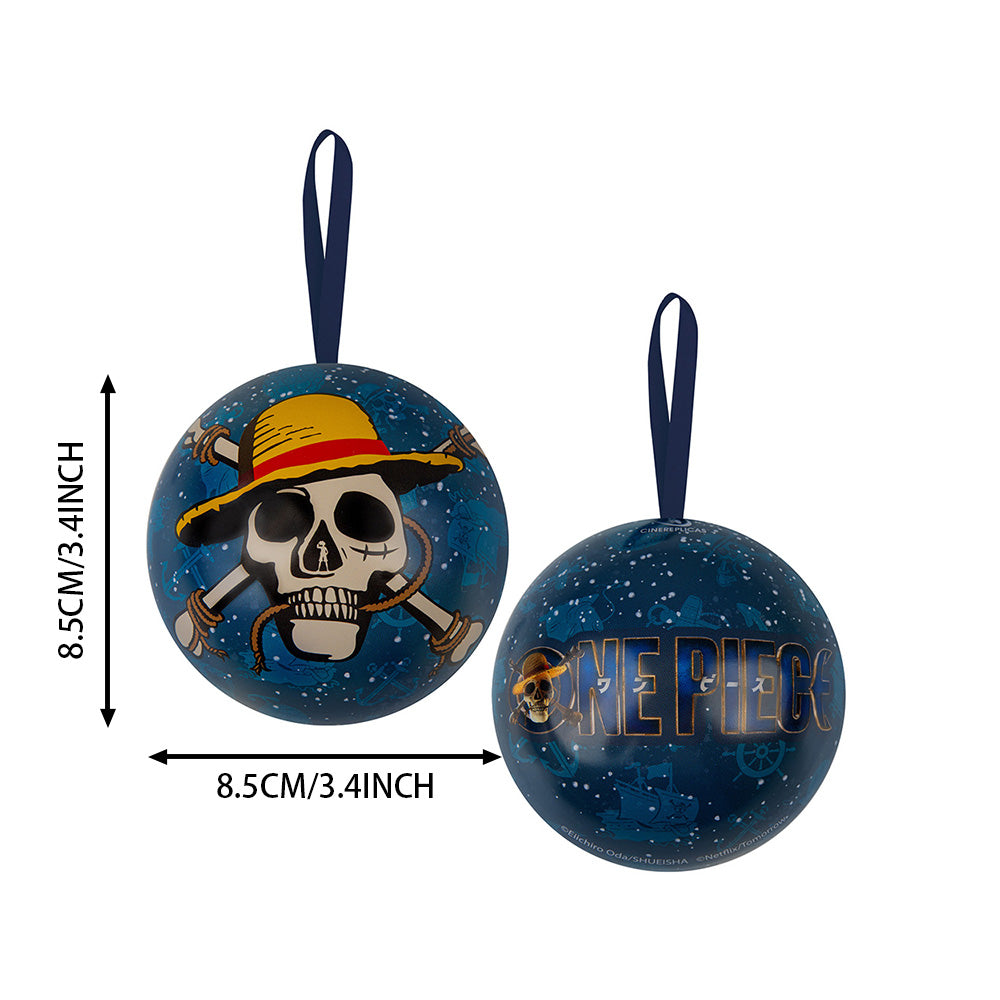 One Piece Sac de Courses Écologique Réutilisable avec Boule de Noël Sphère en Métal Emballage Cadeau Grand Bateau D Luffy Imprimé Carte Tête de Mort Grand Format Sac de Courses Pliable