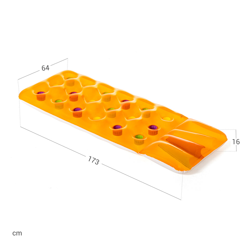 Bestway® Matelas flottant de piscine Couleurs d’été™ Orange avec oreiller