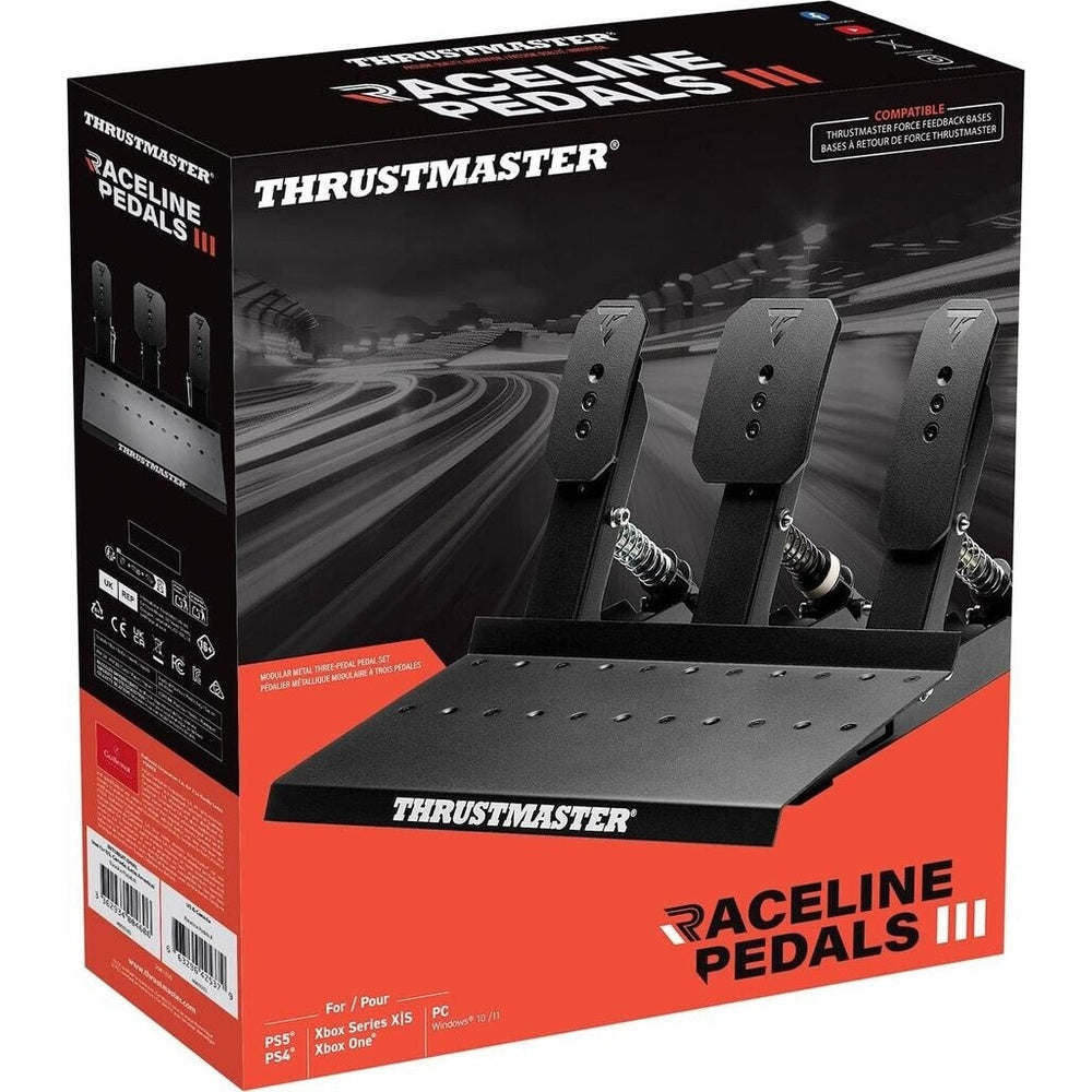 Thrustmaster Raceline Pedals III - Set de 3 pédales, Construction entièrement métallique, Capteurs magnétiques, Frein réglable, Compatible PC/Console, Vente au détail
