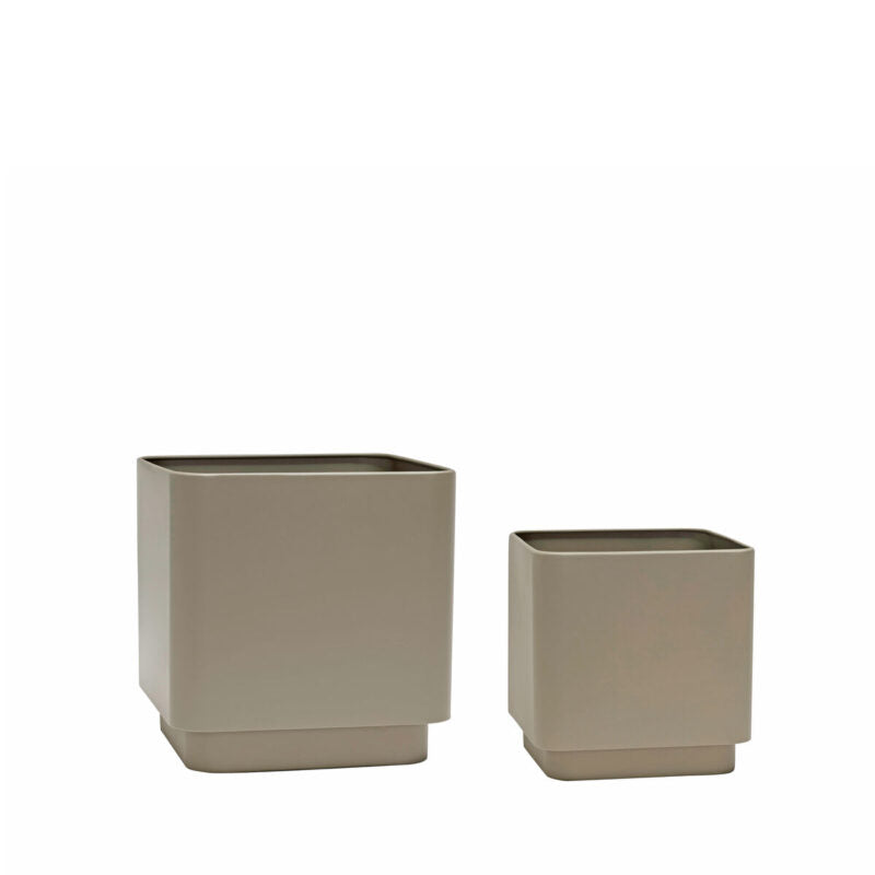 Hübsch Pots cubes marrons (Lot de 2)