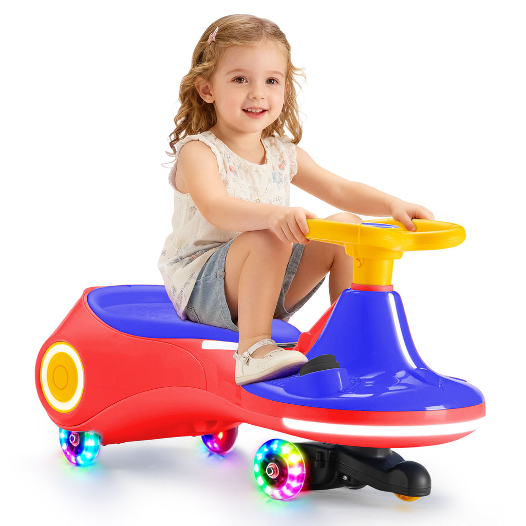 Neuleb Voiture oscillante électrique 12 V avec pédale, batterie rechargeable, trottinette oscillante 2-en-1, 3 vitesses max. 5 mi/h, anti-renversement