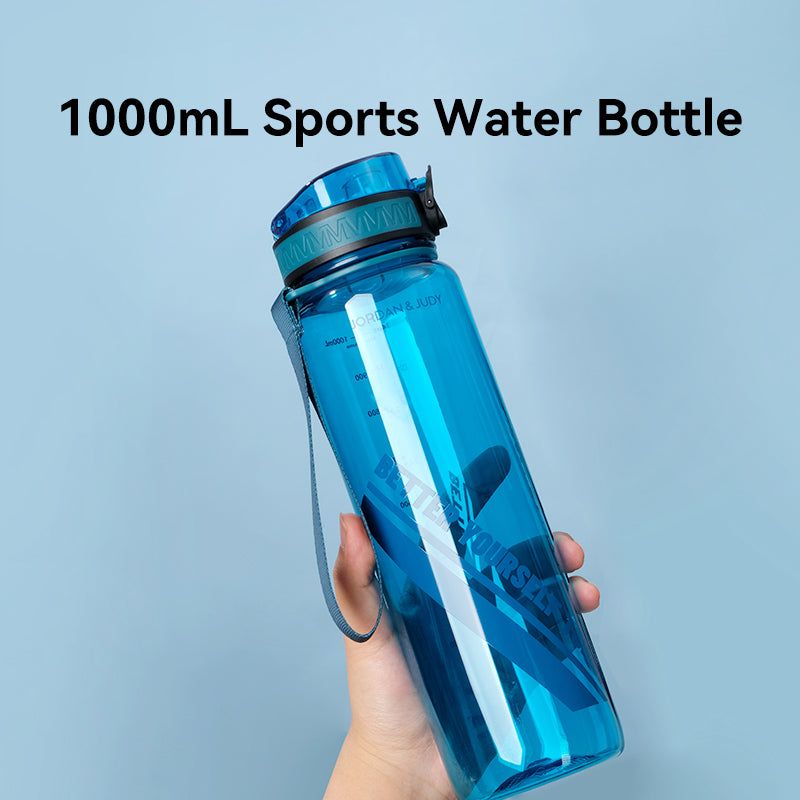 JORDAN & JUDY Gourde de sport en Tritan avec poignée 1000 ml - Bleu foncé