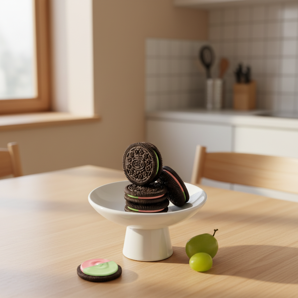 Oreo Crystal biscuits fourrés saveur raisin et pêche 97 g