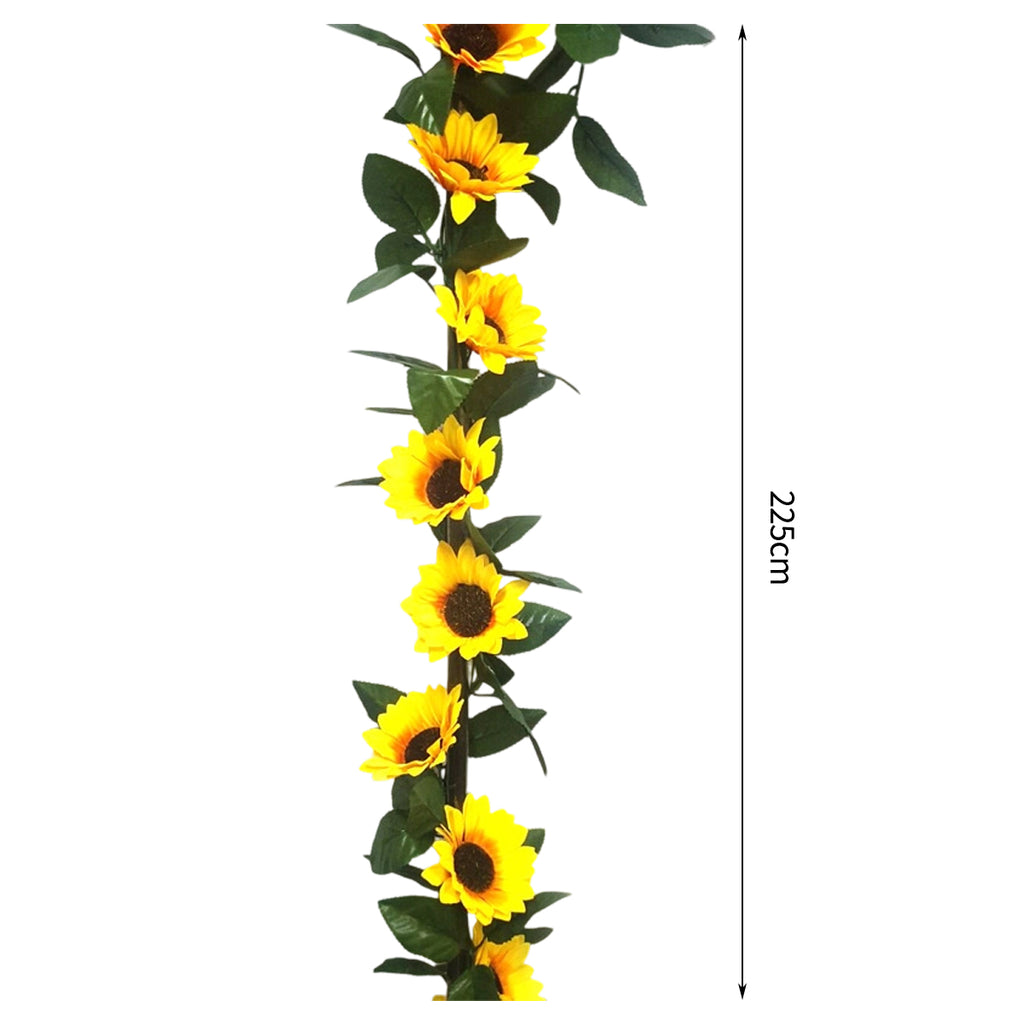 Wei's moment Lot de 3 Guirlandes de Tournesols Artificiels, Guirlande de Fleurs 7,38 ft, Guirlande de Tournesols, Lianes de Faux Tournesols, Fleurs Artificielles, Guirlande