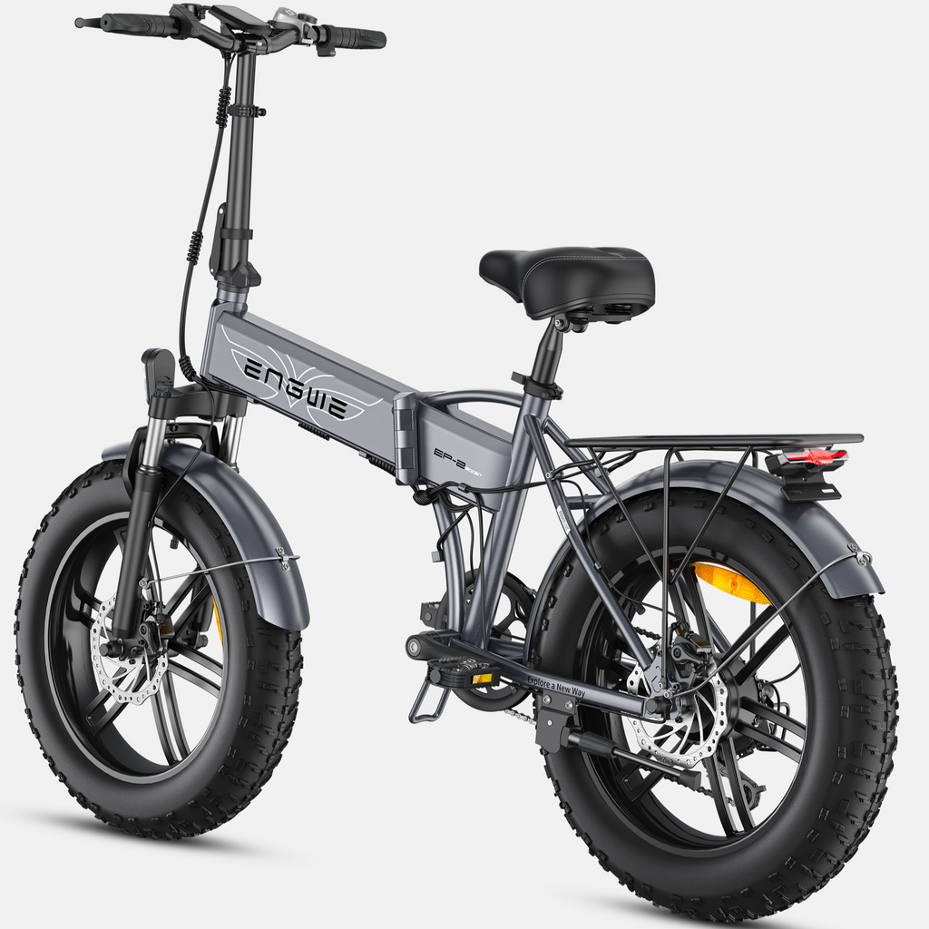 ENGWE EP-2 Boost Vélo électrique pliable avec batterie amovible 48 V 13 Ah, autonomie 120 km, pneus 50,8 x 10,2 cm, 7 vitesses, tous terrains - Gris