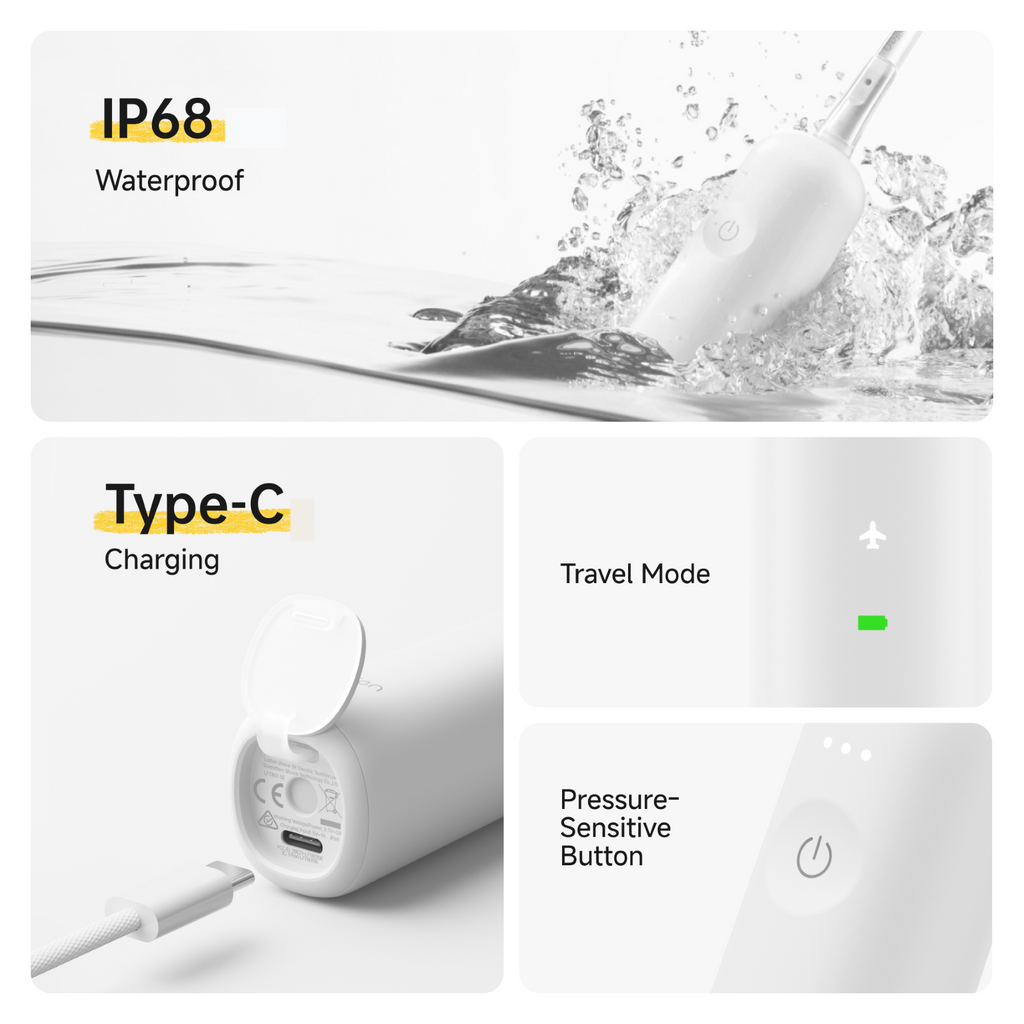 Laifen Wave SE Brosse à dents électrique, Brosse à dents sonique intelligente avec contrôle par application, Oscillation à 60°, 3 modes personnalisables, Batterie de 50 jours