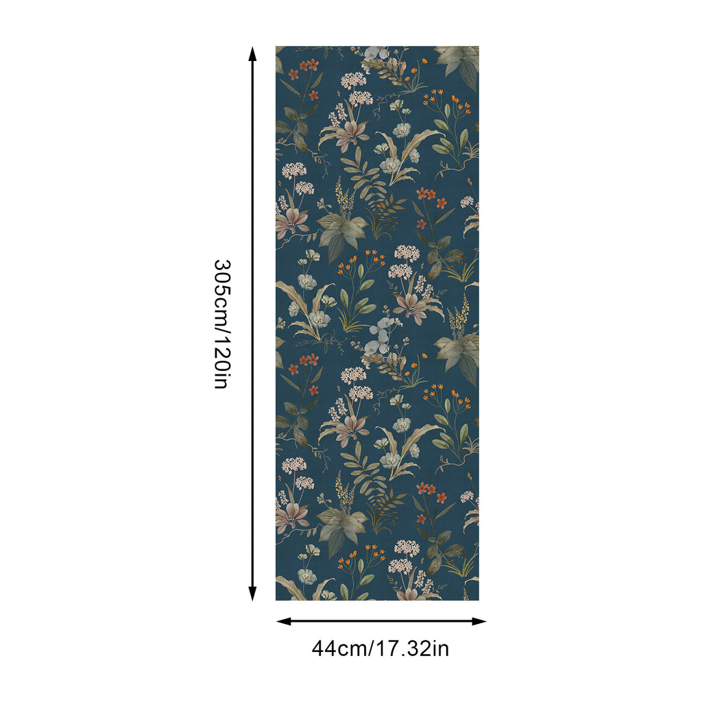 Murgall Papier peint adhésif Fleurs tombantes Bleu 44 x 305 cm 1 rouleau
