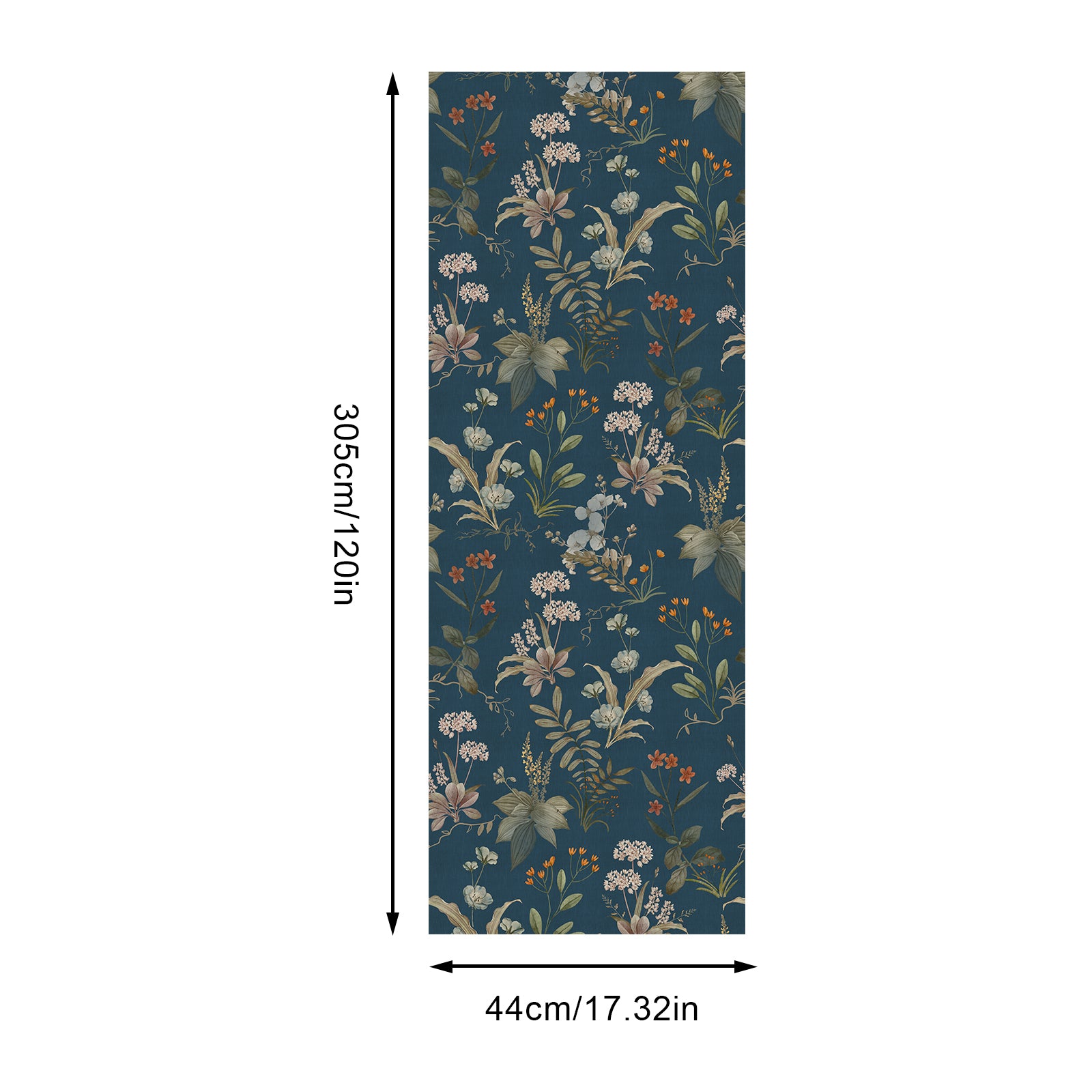 Murgall Papier peint adhésif Fleurs tombantes Bleu 44 x 305 cm 1 rouleau