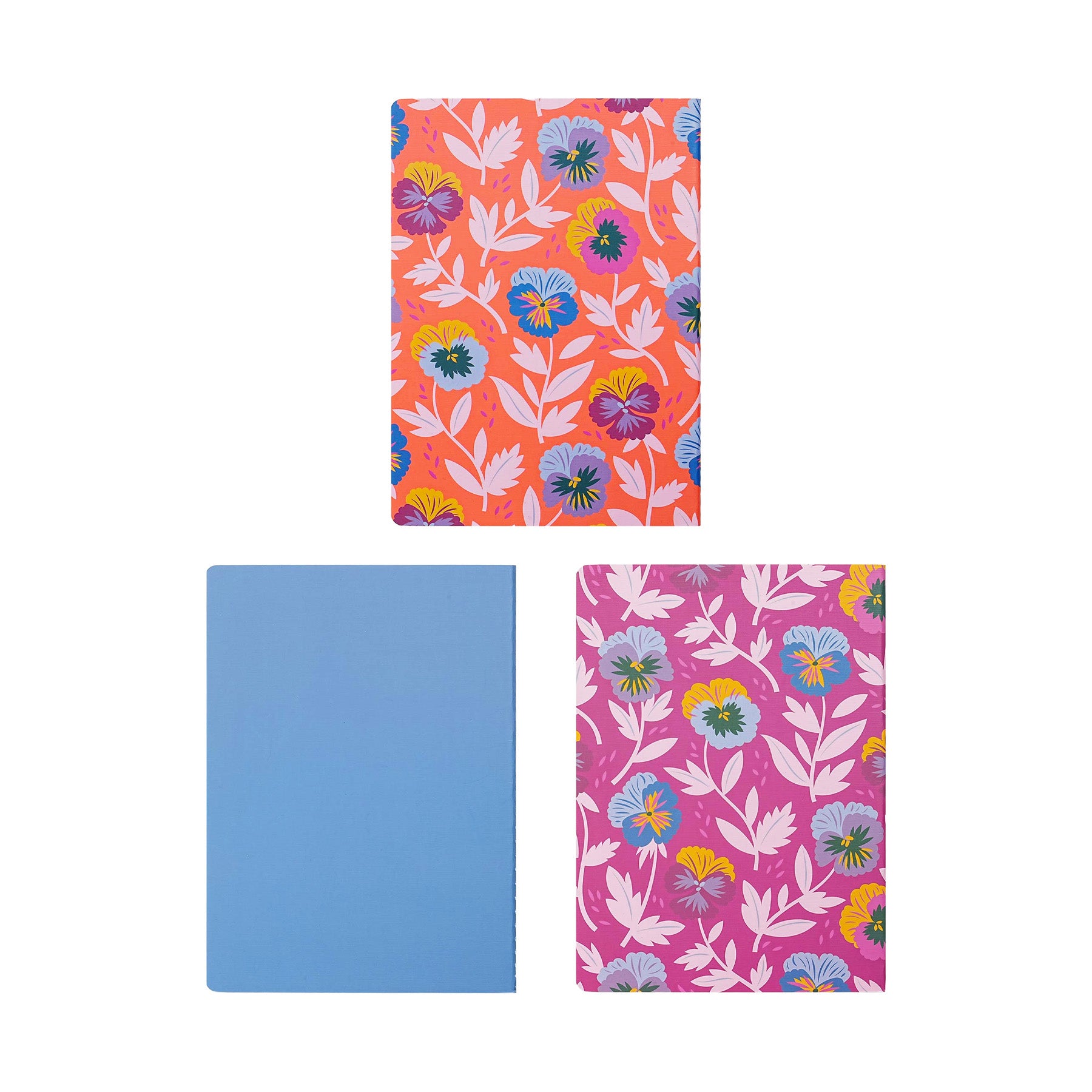 Jubiluu Lot de 3 carnets cousus A5 à couverture souple - 50 feuilles (papier offset 80 g) - Journal ligné crème classique pour école, bureau
