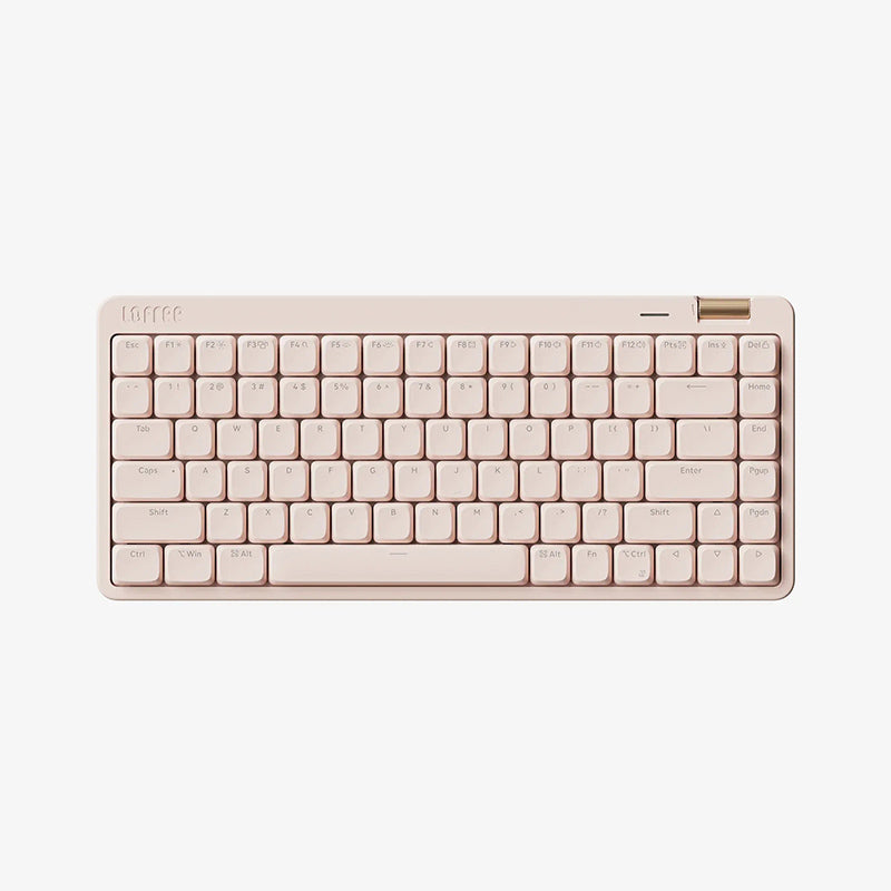 Lofree OE921 clavier de bureau sans fil triple mode 75 %, disposition QWERTY US, 84 touches, interrupteurs linéaires à profil bas, batterie 2000 mAh, molette de volume, rose