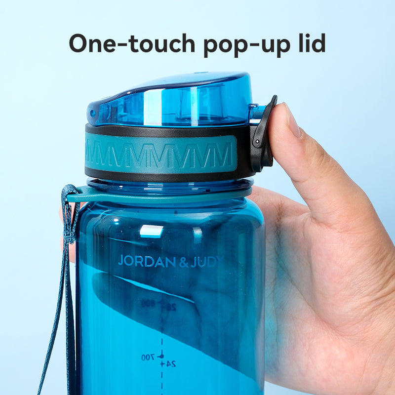 JORDAN & JUDY Gourde de sport en Tritan avec poignée 1000 ml - Bleu foncé