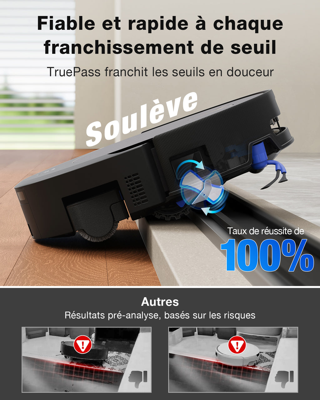 ECOVACS T90 PRO Robot aspirateur et laveur (Noir) avec station OMNI tout-en-un, puissance d'aspiration jusqu'à 30 000 Pa, lavage automatique OZMO ROLLER 3.0