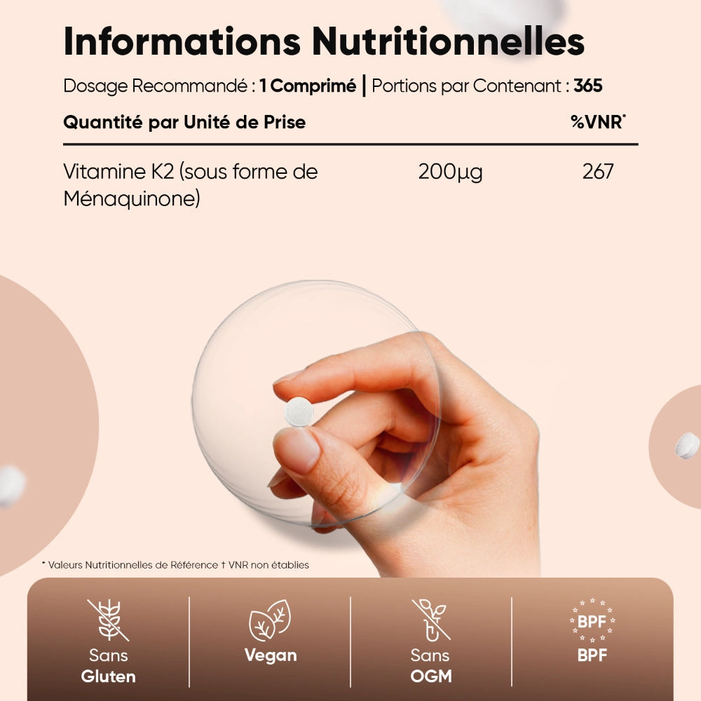 WeightWorld Vitamine K2 (MK-7) 200 µg - 365 comprimés
