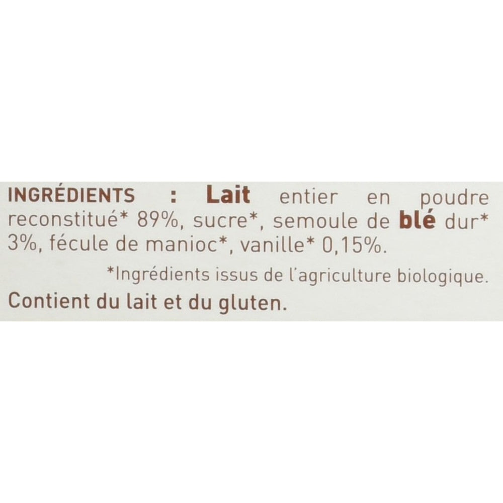 BABYBIO Gourde semoule vanille 4x85g