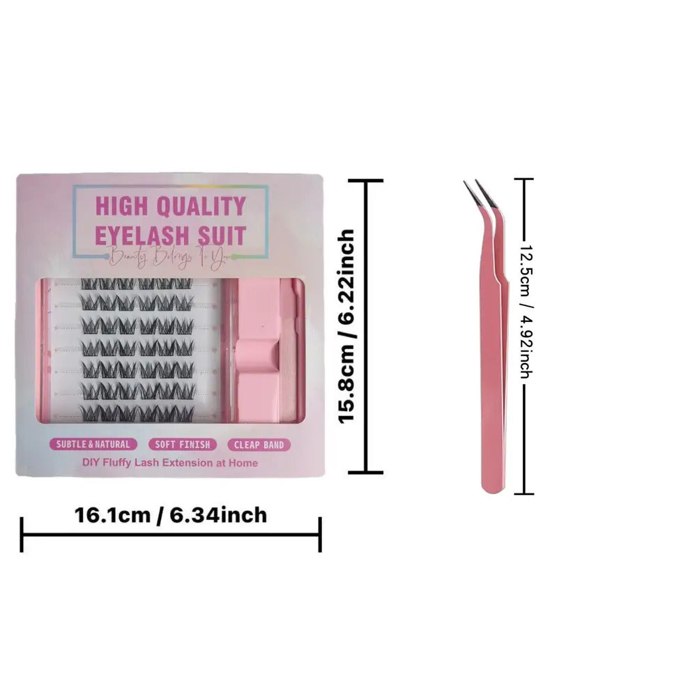 MeoMagic - Kit de faux cils précollés avec pinces à épiler - 10 lignes - WM3
