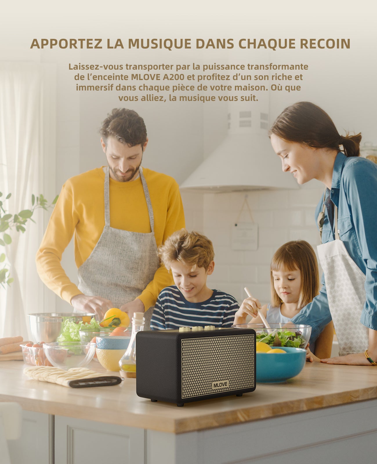 Mlove A200 Enceinte Bluetooth portable - Noir