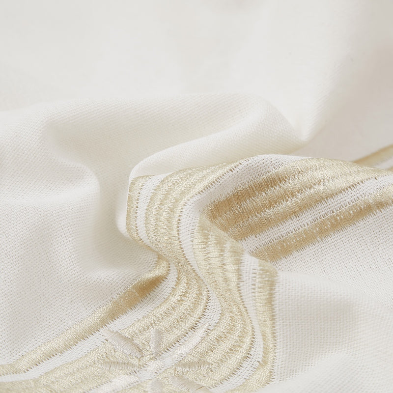 MEROPE, Housse de coussin en broderie polyester/coton, 50x50 cm, blanc/beige, 1 pack
