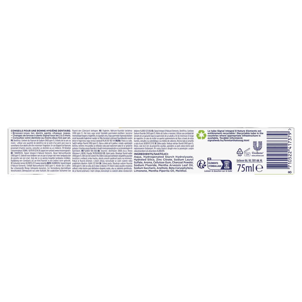 SIGNAL Dentifrice Integral 8 Nature Elements Charbon - 75ml