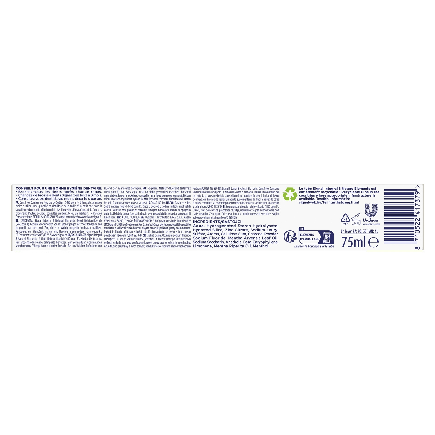 SIGNAL Dentifrice Integral 8 Nature Elements Charbon - 75ml