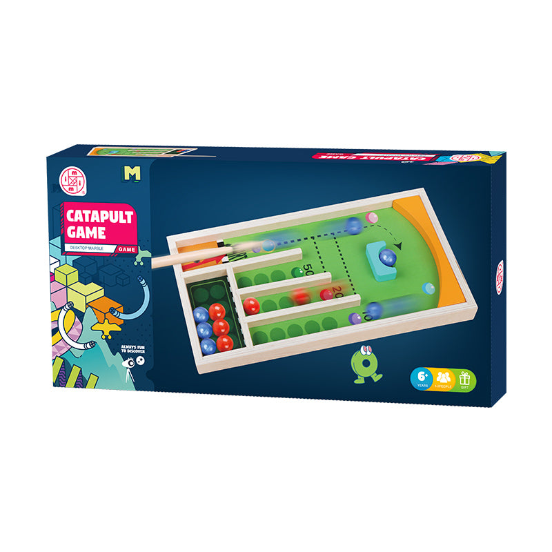 MIMI Jeu de fléchettes de table en bois catapulte 2 joueurs jouet de fête familiale