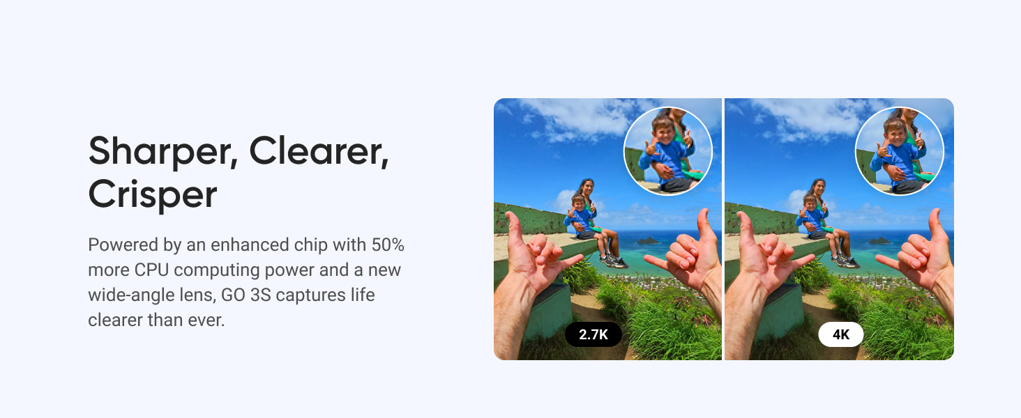 Insta360 GO 3S 128 Go - Mini caméra 4K portable, prises de vue POV à main levée, fixation partout, stabilisation, autonomie de 140 minutes, étanche jusqu'à 10 m, montage par IA, Apple Find My, noir, pour vlogs, voyages et activités de plein air