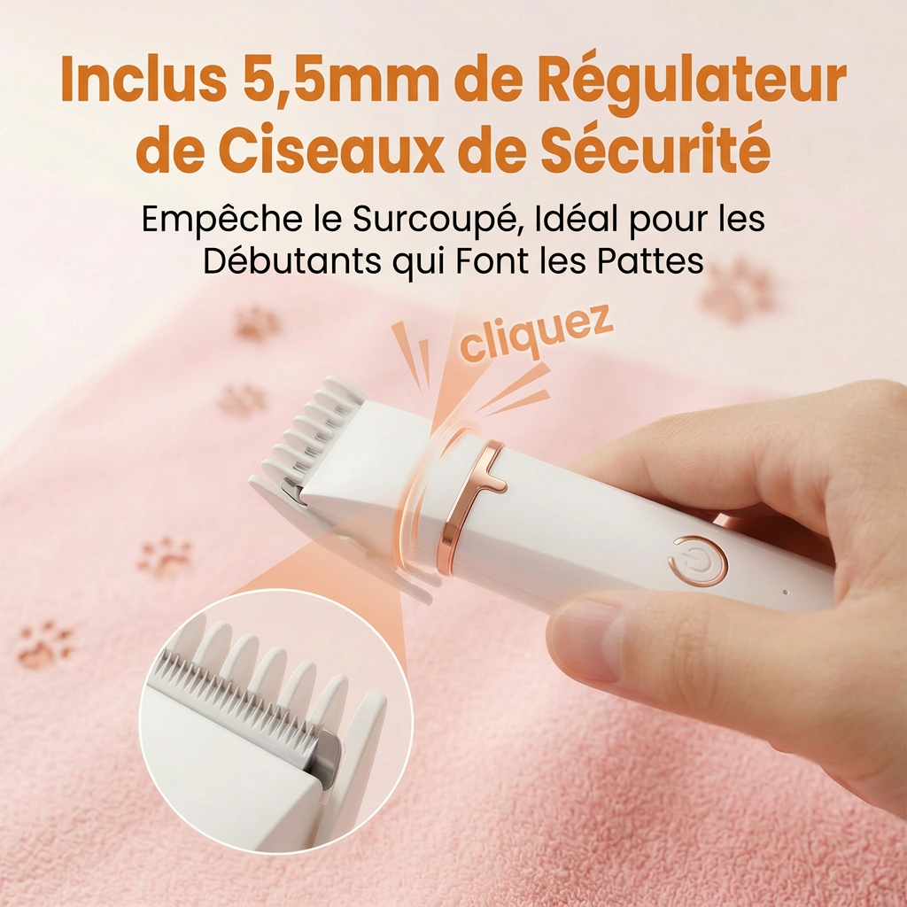 Blinkit Tondeuse électrique silencieuse pour animaux Blanc Mini 4 niveaux Étanche Longue autonomie Tondeuse à poils en céramique ZCC162