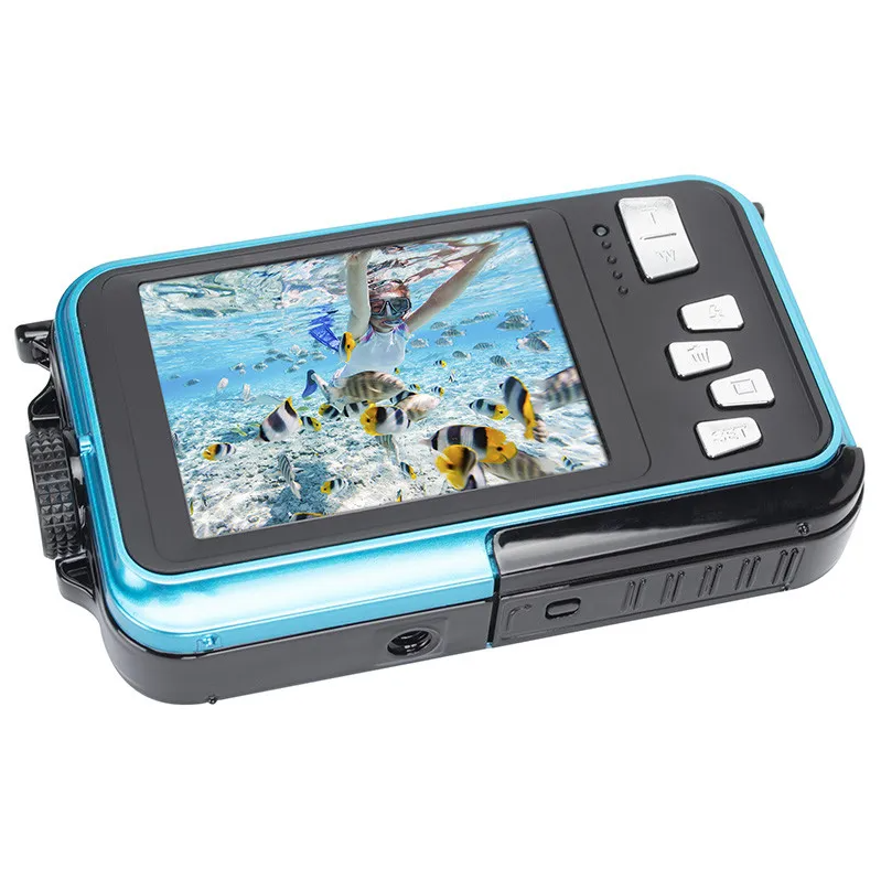 AGFAPHOTO Appareil photo numérique compact étanche 24 MP zoom numérique 16 x double écran - Bleu