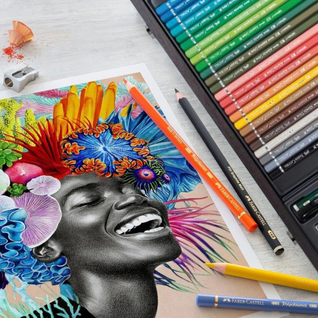 FABER-CASTELL Polychromos Coffret en bois de 48 crayons de couleur