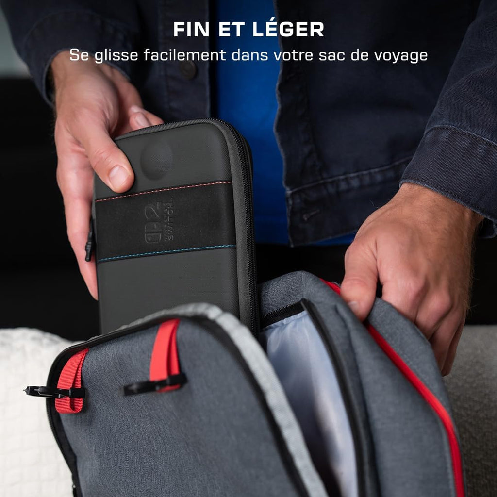 Turtle Beach Étui de transport fin Playtrek pour Switch 2 - Sous licence officielle Nintendo - Noir charbon
