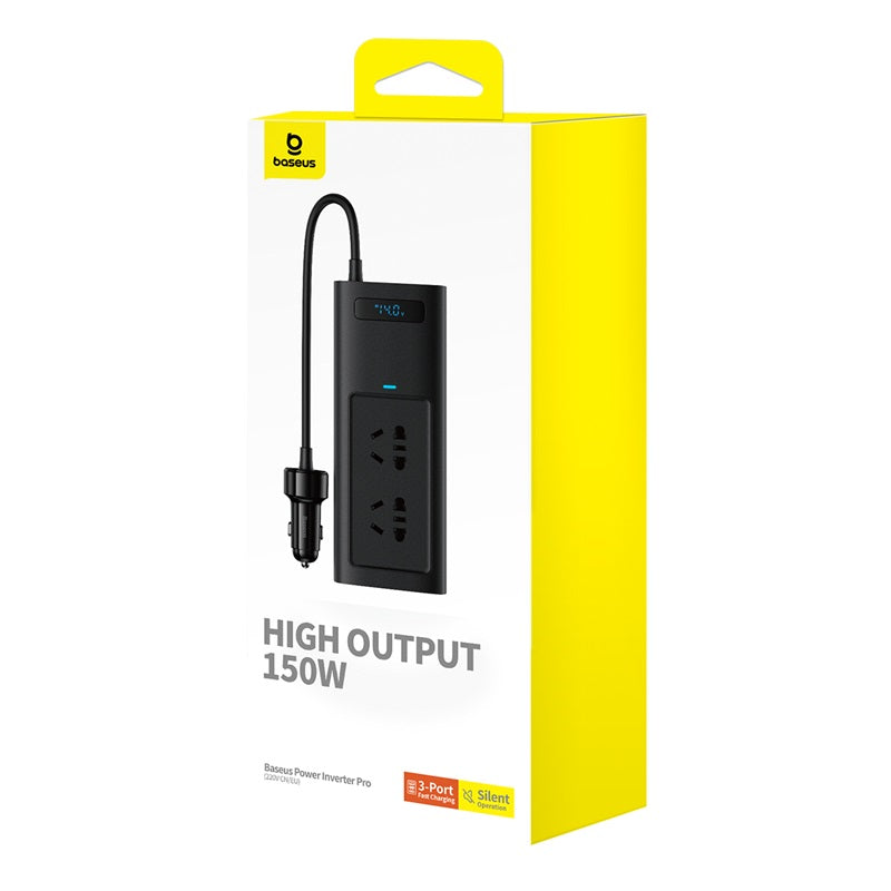 Baseus Pro Onduleur de puissance pour voiture 150 W 220 V CN/EU - Noir
