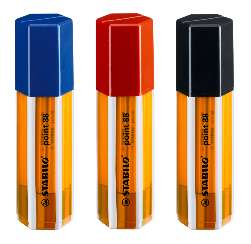 STABILO Point 88 Lot de stylos à pointe fine 20 couleurs assorties dans grande boîte Point