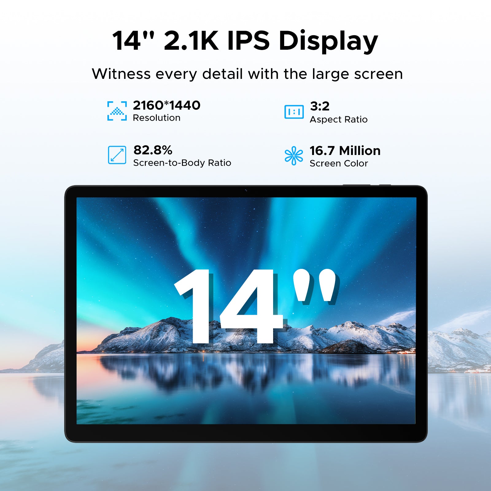 DOOGEE Tab E3 Max Tablette Android 15, écran 14 pouces 2,1K (2160×1440), MTK G100 Octa-core, 32 Go RAM + 256 Go ROM + 2 To TF, batterie 13500 mAh, caméras 16 MP + 2 MP + 8 MP
