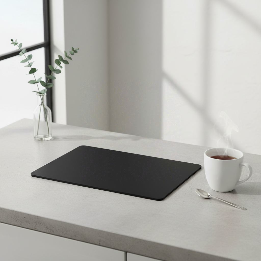 Secret de Gourmet Set de table effet cuir noir 45 x 30 cm