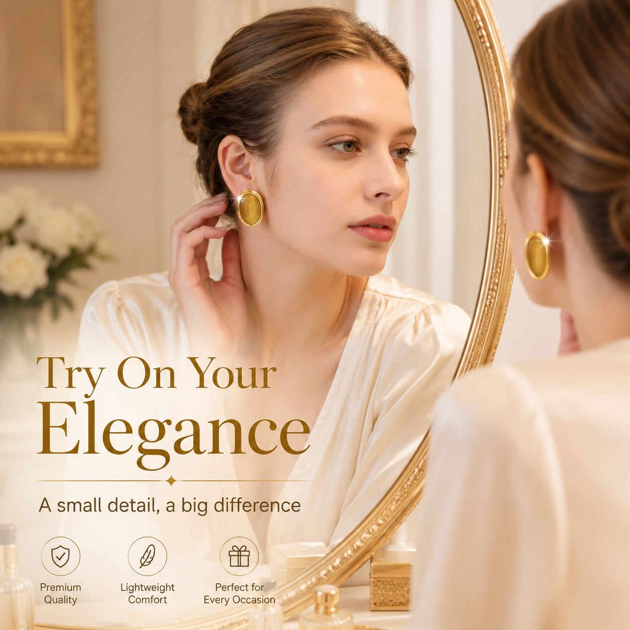 Boucles d'oreilles VoxorAI style européen et américain, pierres œil-de-chat géométriques marron, clous d'oreilles, accessoires d'oreilles, toutes saisons