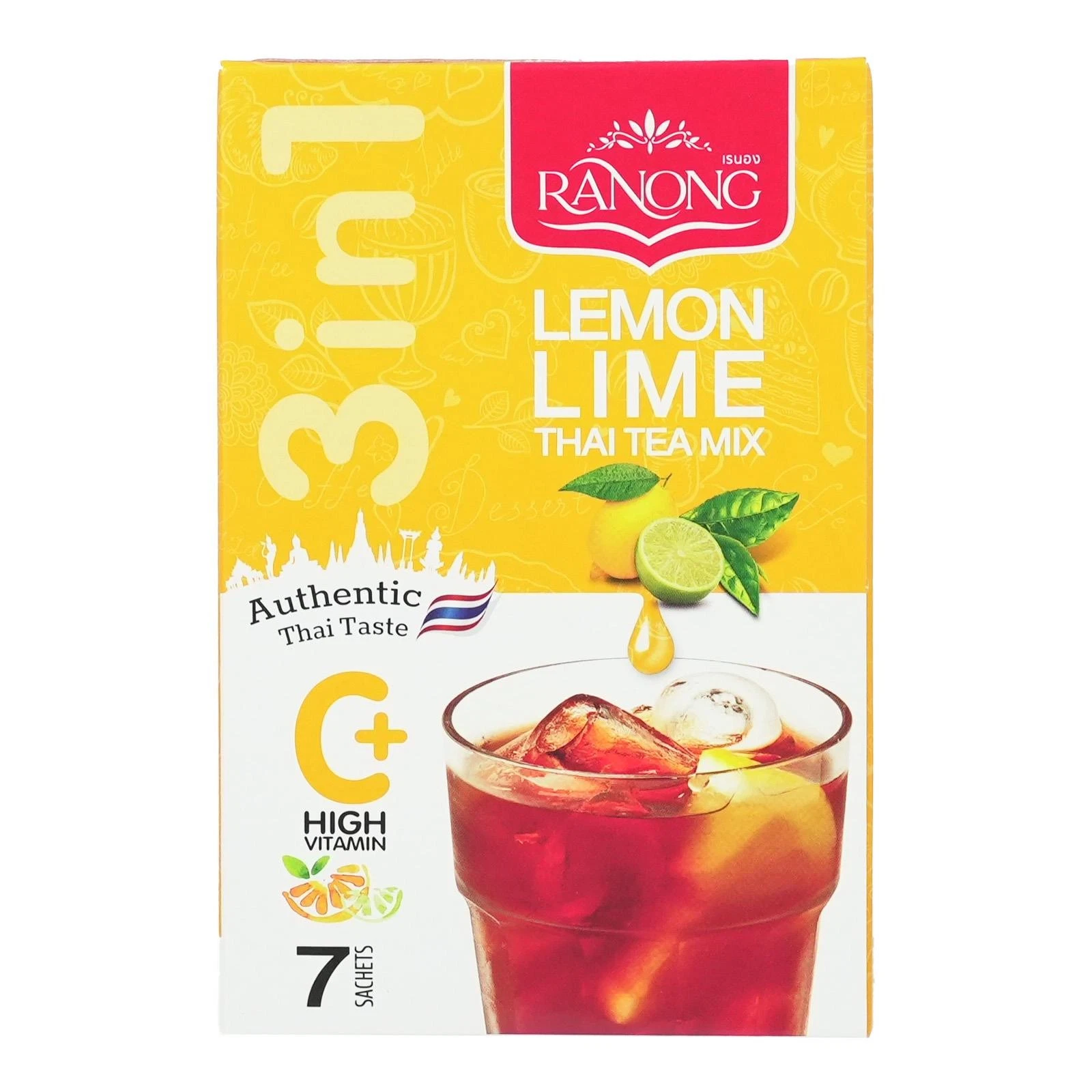 Ranong Tea Mélange instantané pour thé thaï au citron et au citron vert 175 g