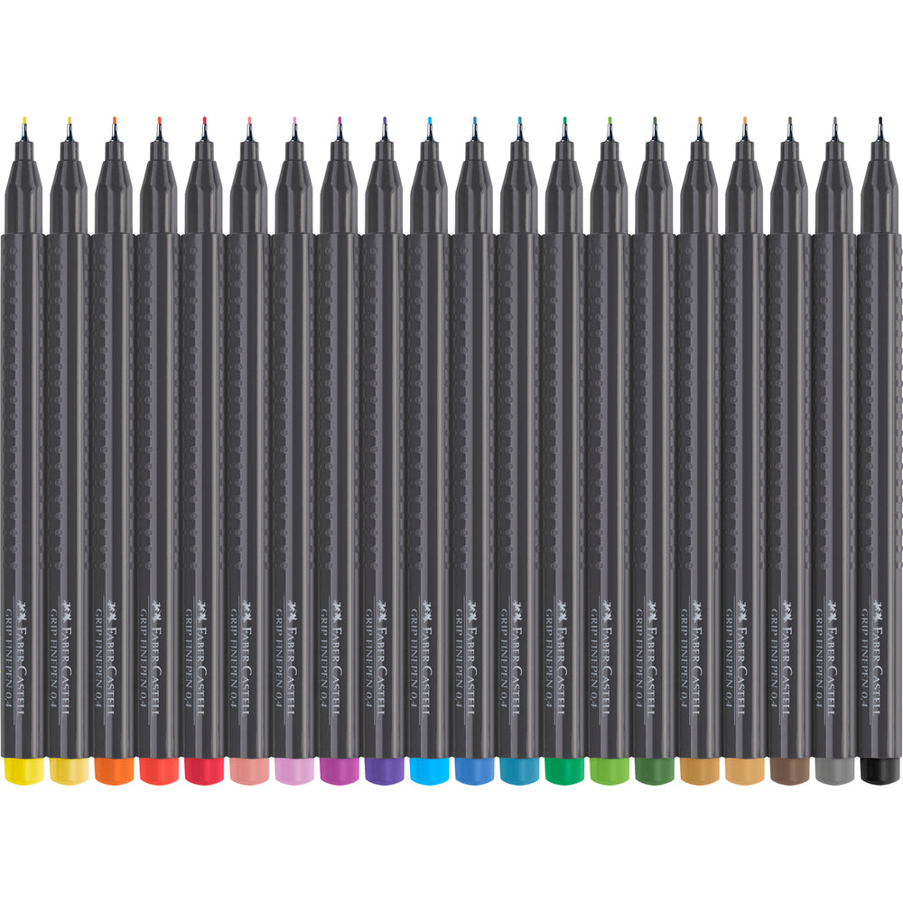 Faber-Castell Finepen Grip Lot de 20 stylos fin - 0,4 mm