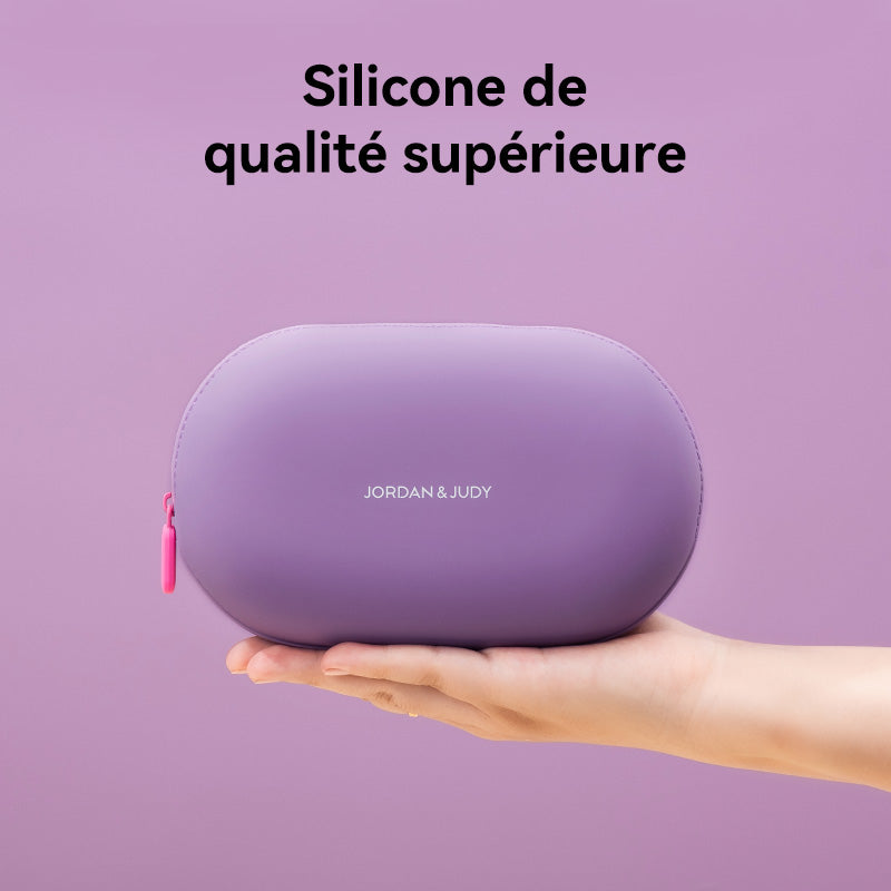 JORDAN&JUDY Trousse de lavage en silicone, sac de rangement imperméable de grande capacité et portable, Violet