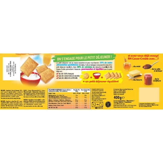 BN Biscuits petit déjeuner Casse-croûte Original 400 g