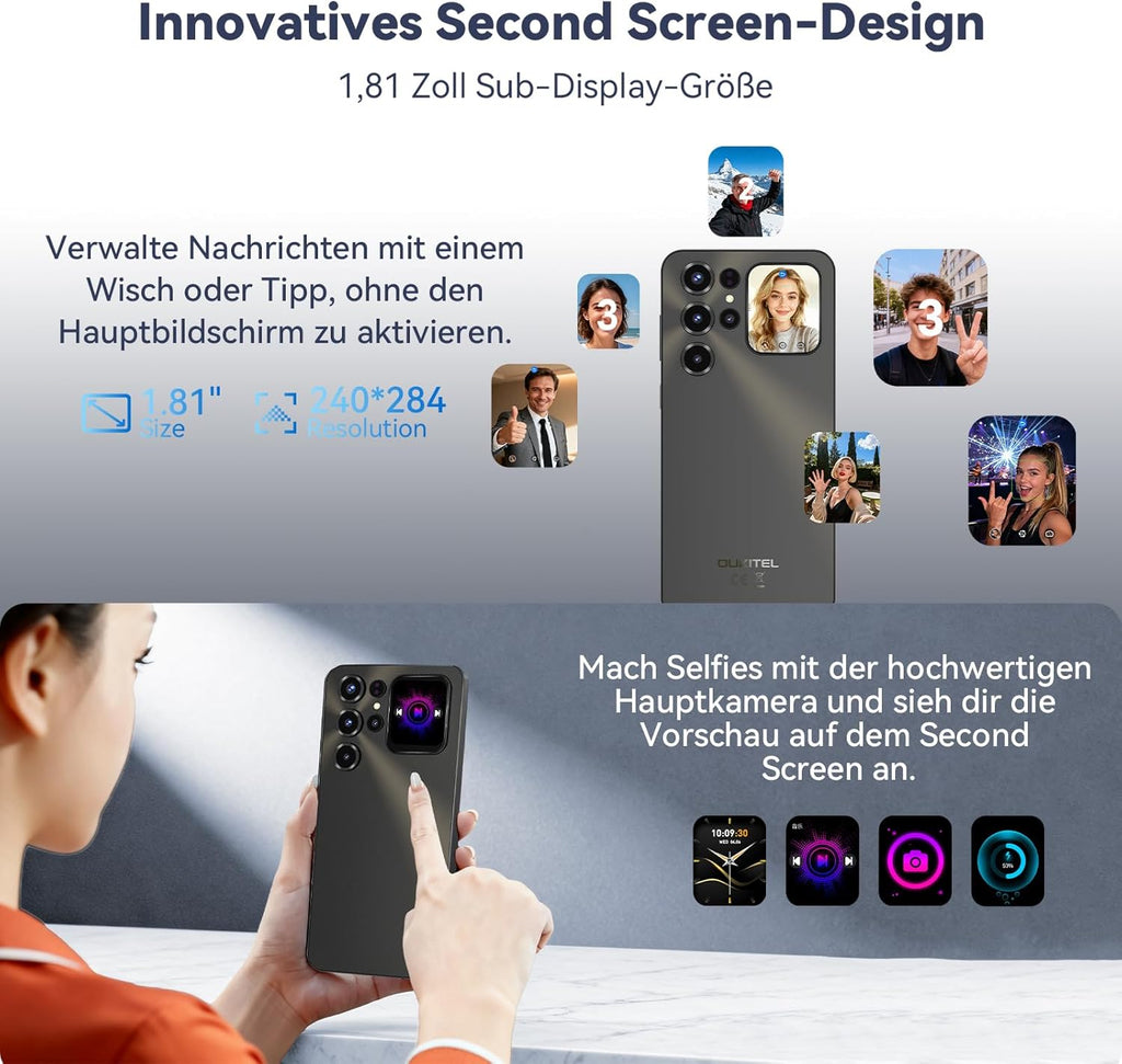 OUKITEL C68 Plus (8+512) 7,2 pouces Smartphone Batterie 6000 mAh Corps ultra-fin 9,5 mm Violet Double SIM